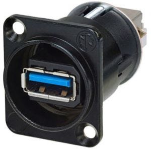 Neutrik USB 3.0 A-B Gender Adapter Black